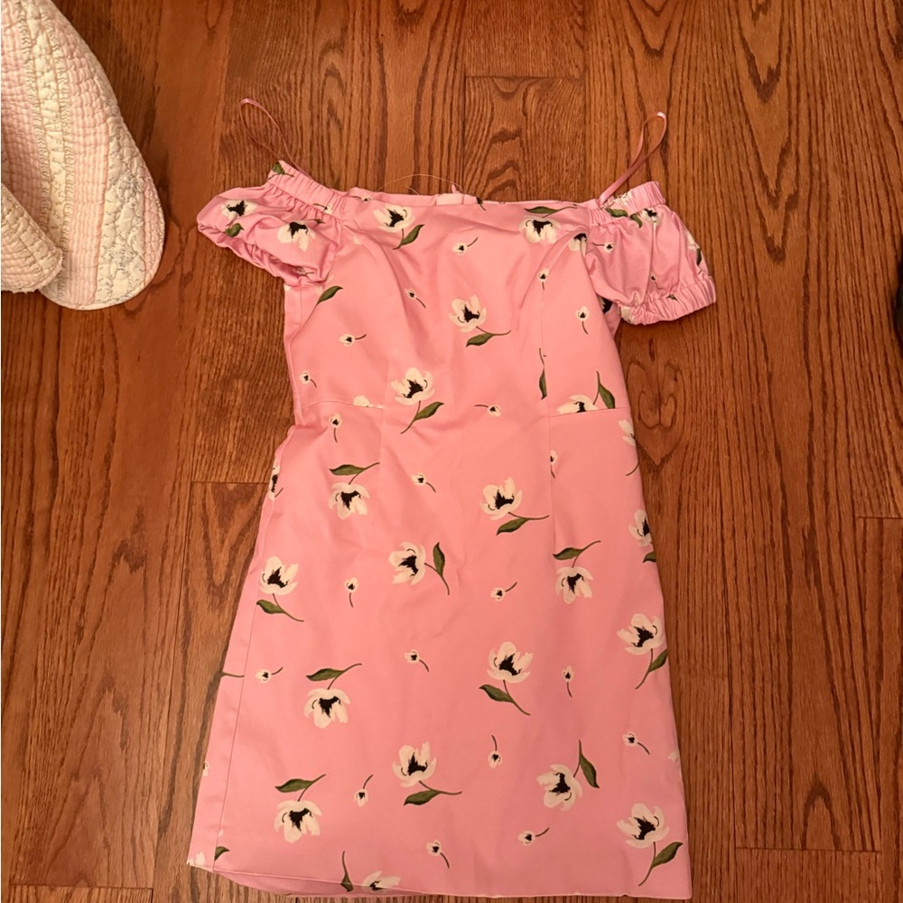 Milly Pink Floral Off-Shoulder Dress